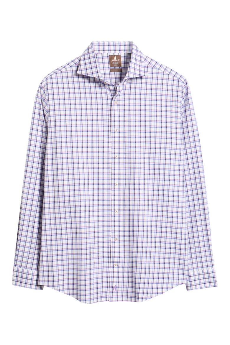 Stretch Twill Plaid Shirt, Alternate, color, VIOLET