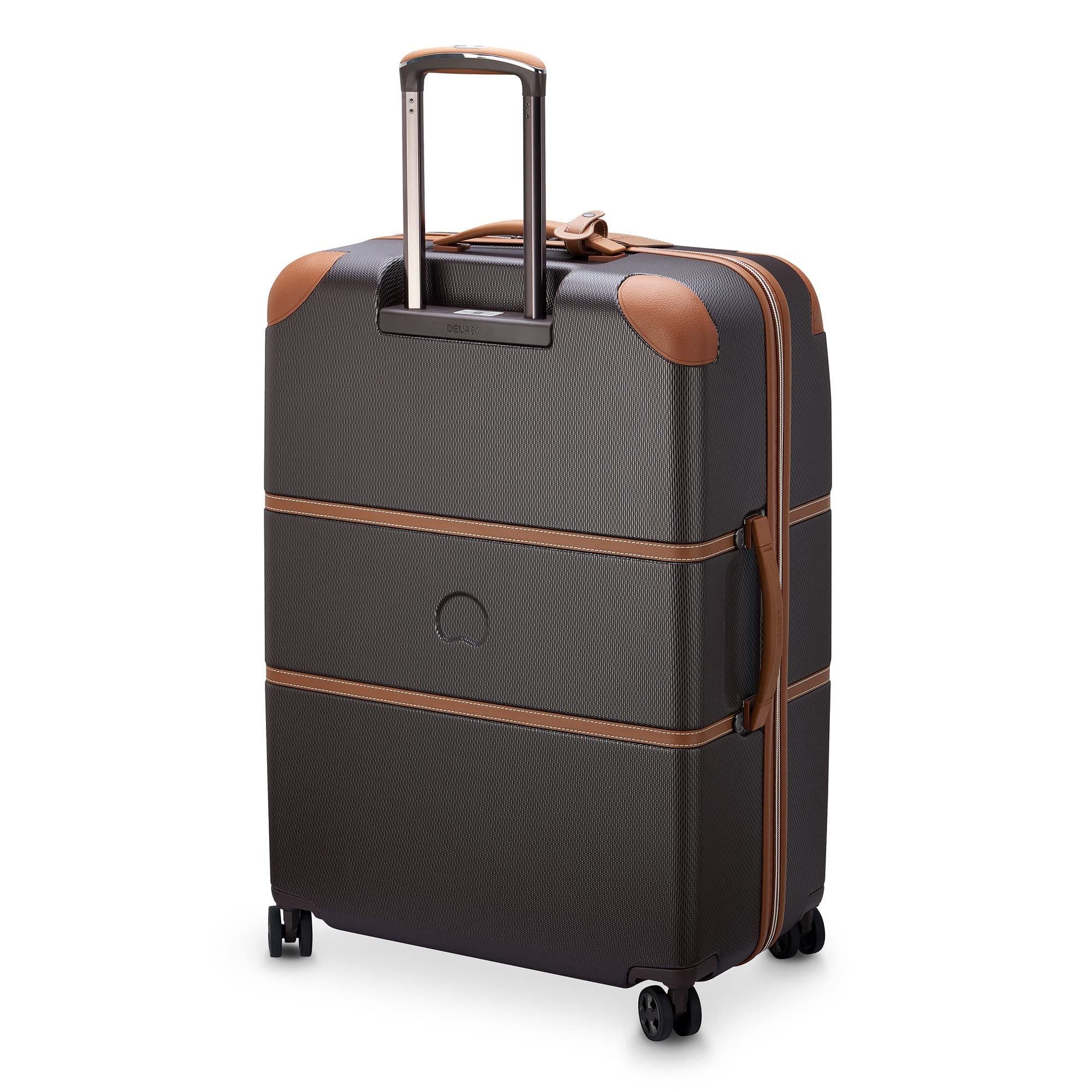 Delsey Paris Chatelet Air 2.0 Checked-Large 28 Inch Hardside Luggage with Spinner Wheels, Alternate, color, Chocolate Brown