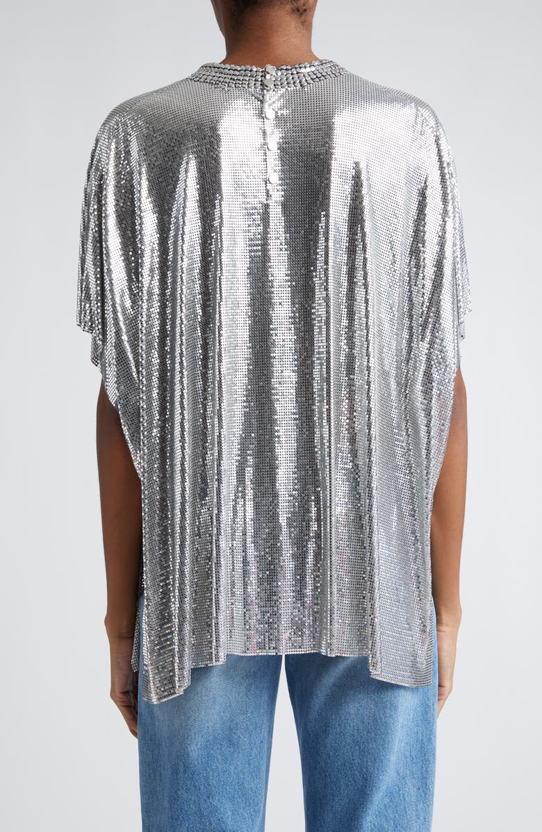 Rabanne Draped Aluminum Mesh Top, Alternate, color,