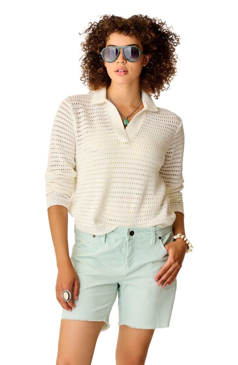 Carve Designs Morgan Polo Sweater, Alternate, color, Cloud