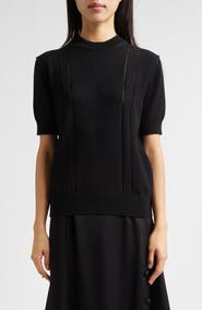 Jil Sander Pointelle Knit Wool & Cotton Sweater