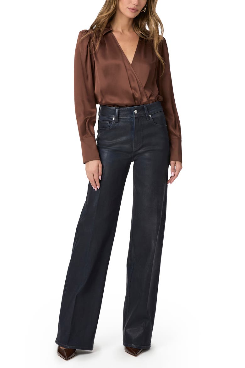 Sasha Coated High Waist Wide Leg Jeans, Alternate, color, GLAZED INDIGO COATING