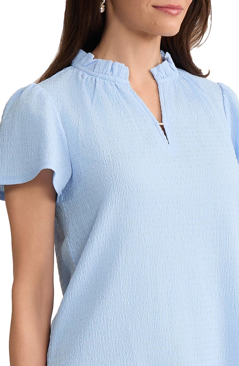 Jones New York Crinkle Flutter Sleeve Top, Alternate, color, Breeze Blue