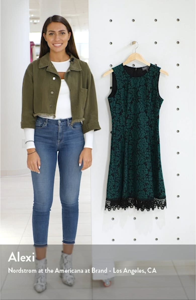 Bonded Floral Lace Sleeveless Fit & Flare Dress, sales video thumbnail