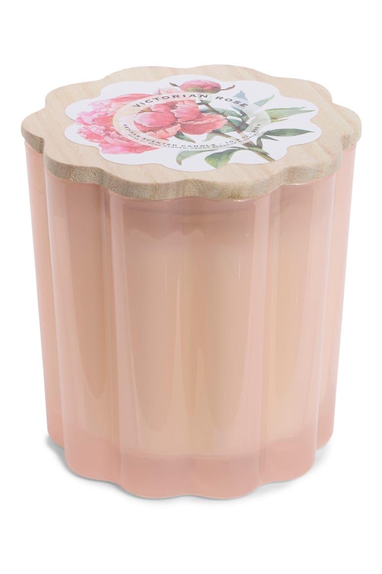 Milkglass Flower Candle, Main, color, VICTORIAN ROSE
