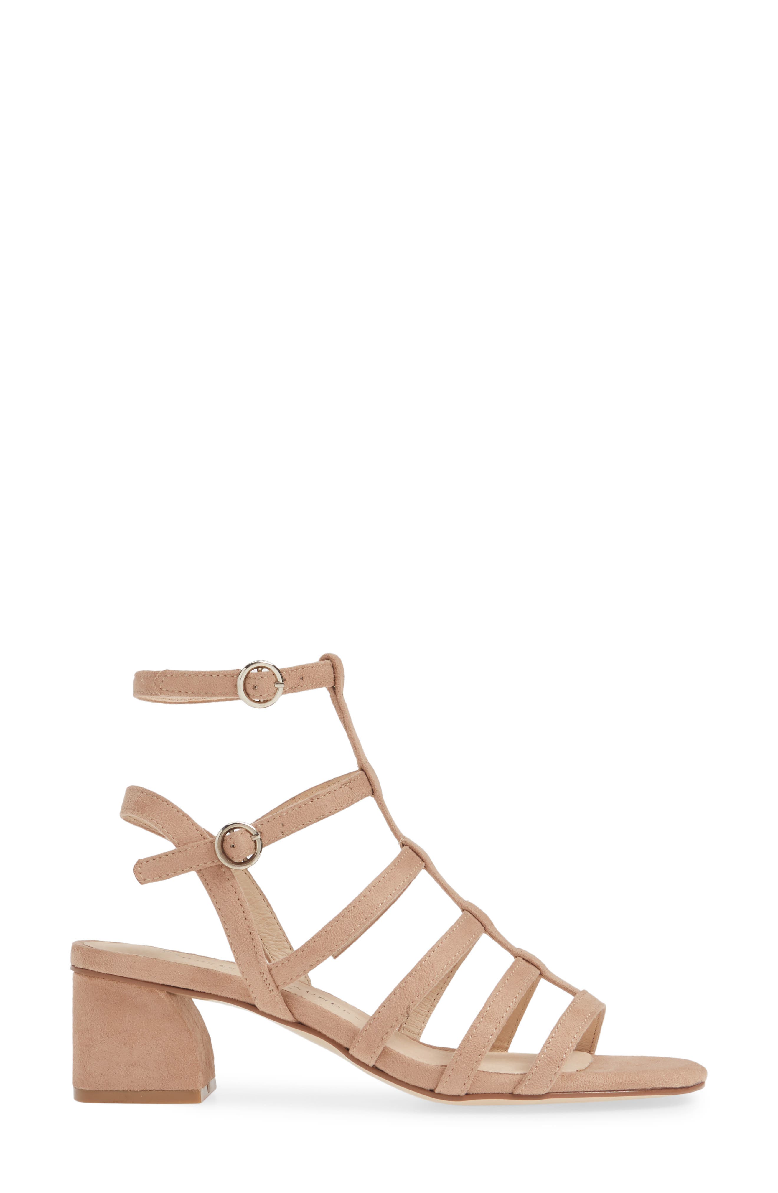 Monroe Strappy Cage Sandal, Alternate, color, DARK NUDE