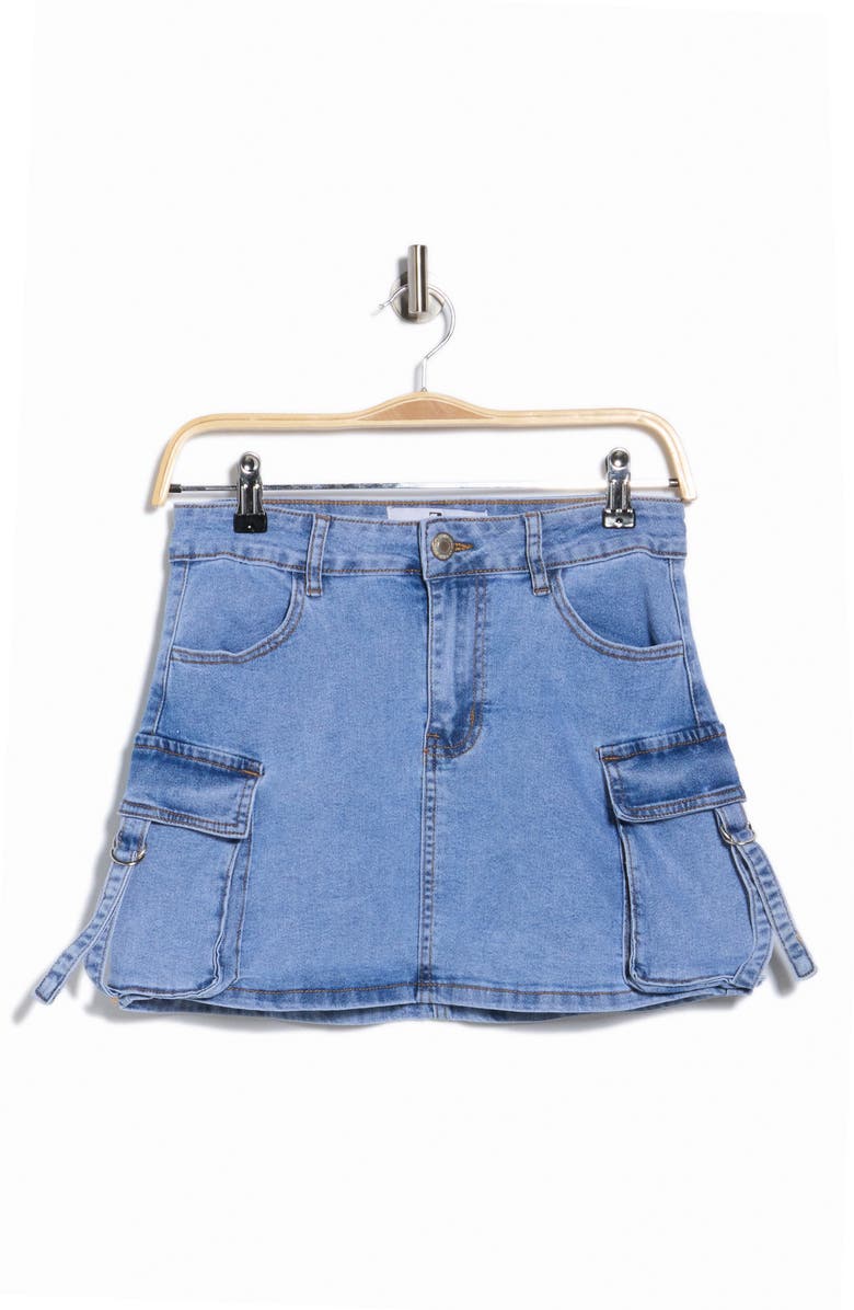 FLYING ANGEL D-Ring Cargo Pocket Denim Miniskirt, Alternate, color, Potassium Wash