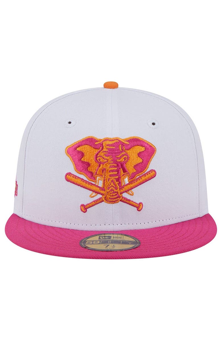 New Era Men's New Era White/Pink Oakland Athletics 40th Team Anniversary 59FIFTY Fitted Hat, Alternate, color,