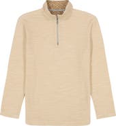 Robert Graham Ledson Space Dye Cotton Quarter Zip Top