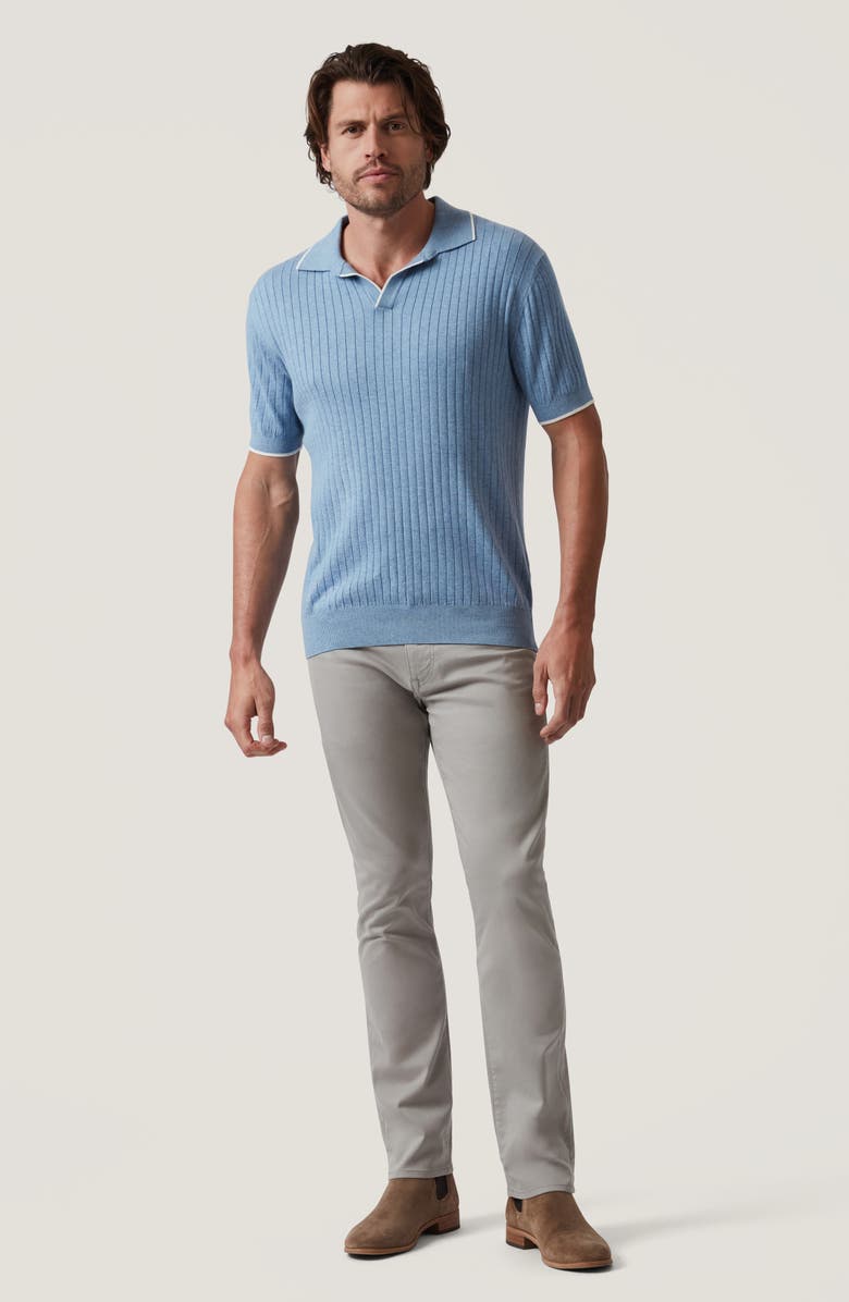 34 Heritage Rib Short Sleeve Polo Sweater, Alternate, color, Blue