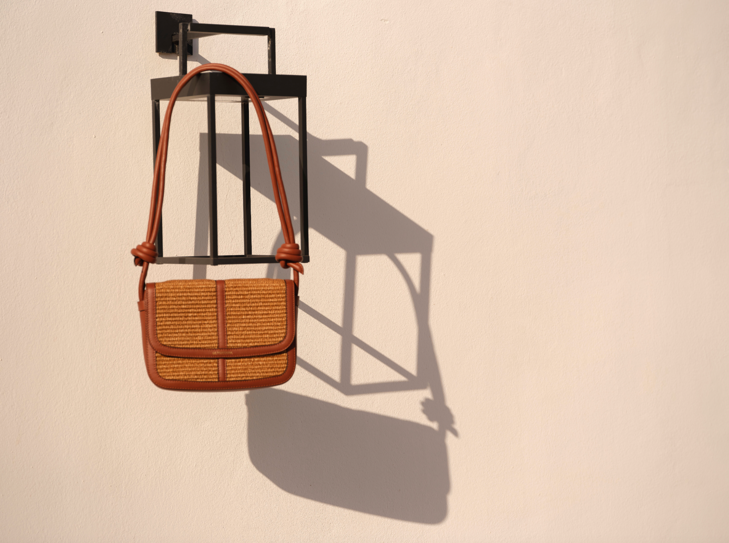 Lucía Jute Bag With Leather Details, Alternate, color, Light Brown