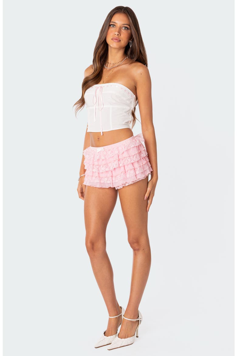 Unicorn Lace Ruffle Shorts, Alternate, color, LIGHT-PINK
