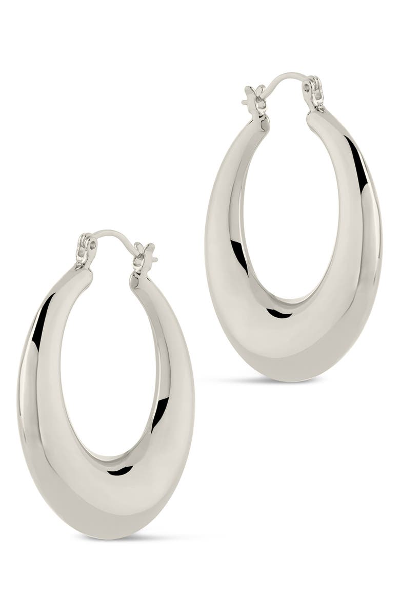 Sterling Forever Quinn Tube Hoops, Alternate, color, Silver