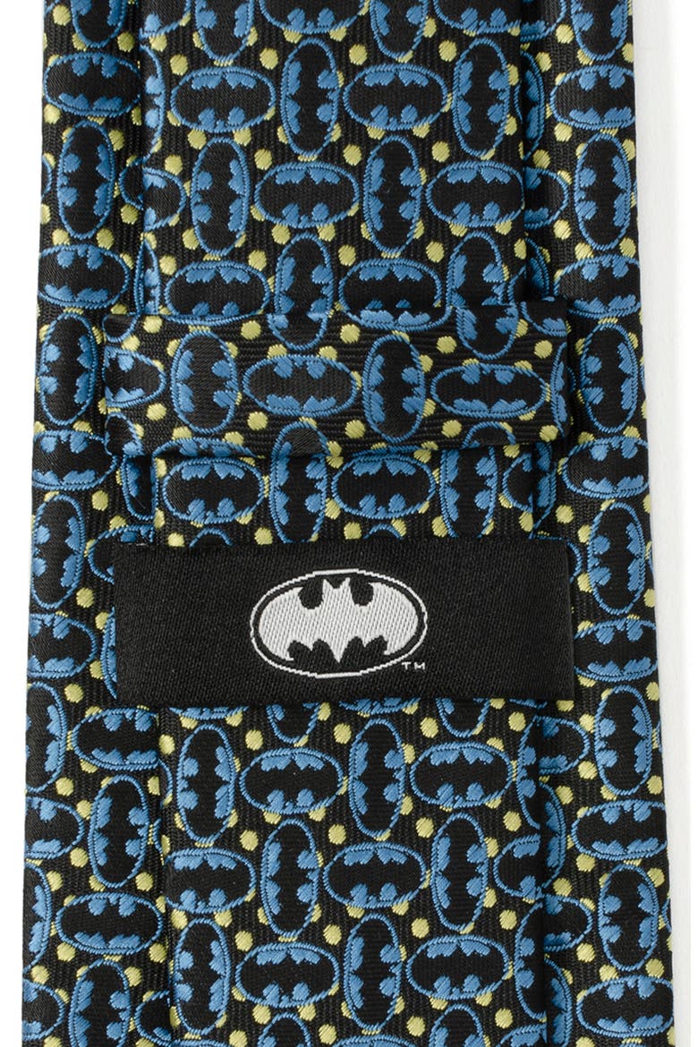 Batman Emblem Silk Blend Tie, Alternate, color, BLUE BLACK