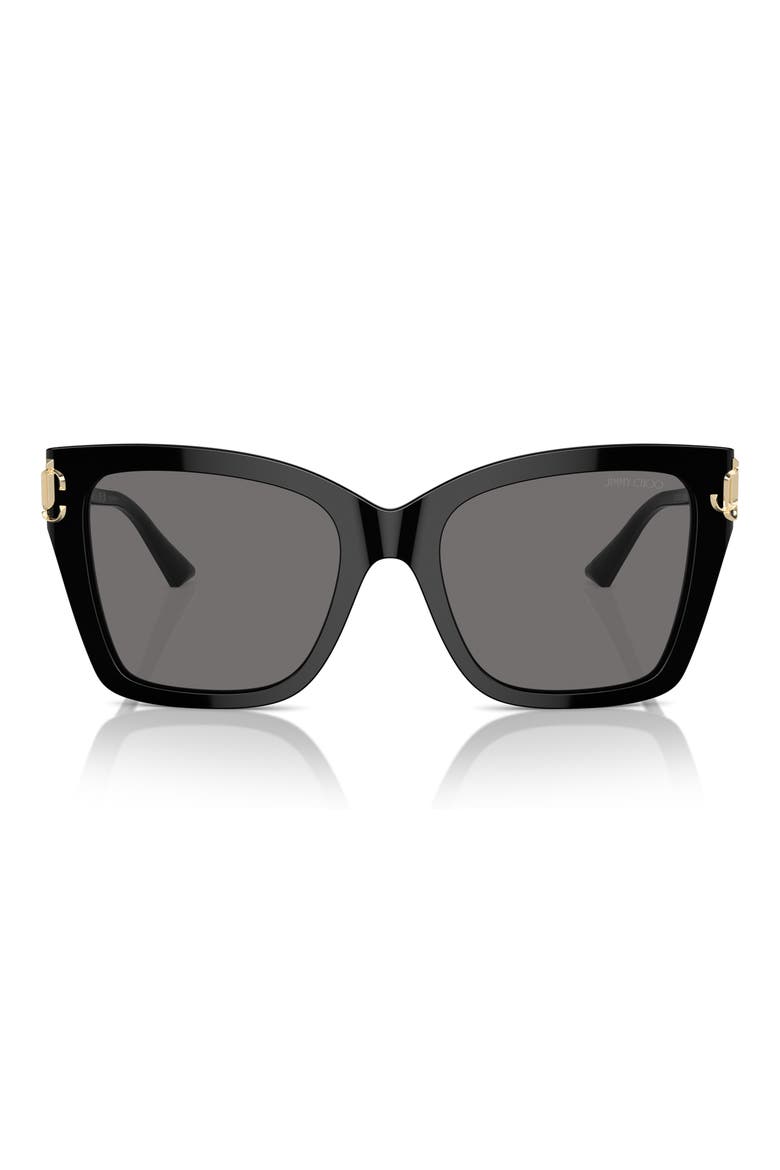 JC5012 54mm Polarized Square Sunglasses, Main, color, BLACK / POLAR DARK GREY