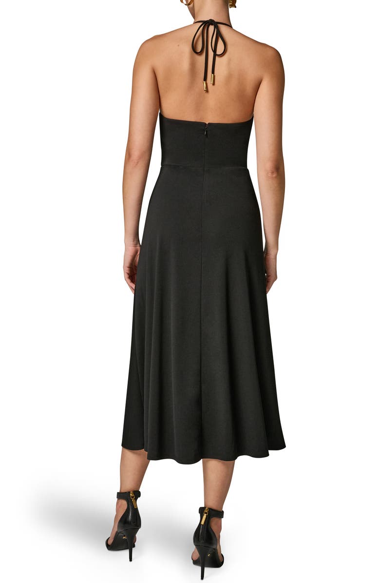 Donna Karan New York Halter Midi Dress, Alternate, color, Black