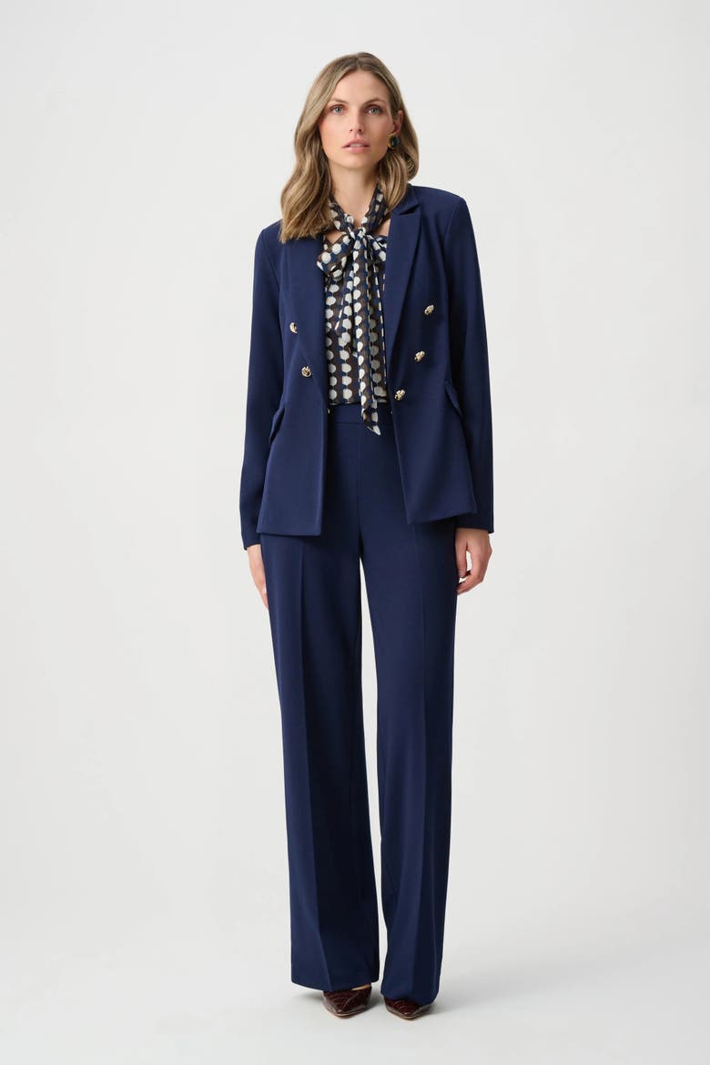 Scuba Crepe Wide Leg Pull-On Pants, Alternate, color, Indigo