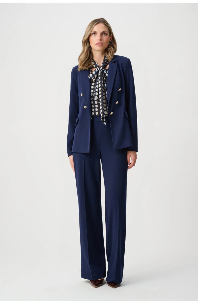 Joseph Ribkoff Scuba Crepe Wide Leg Pull-On Pants, Alternate, color, Indigo