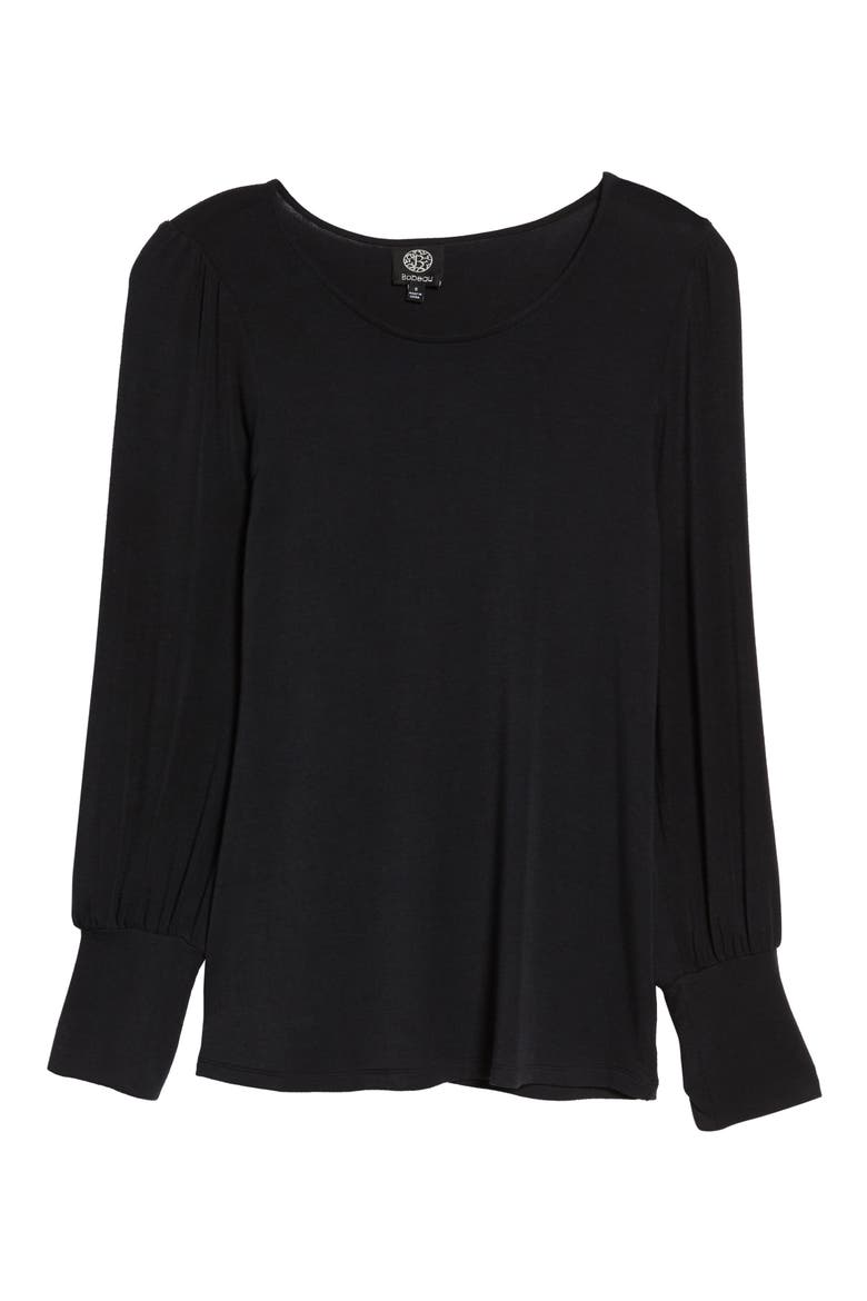 Blouson Sleeve Top, Alternate, color, BLACK