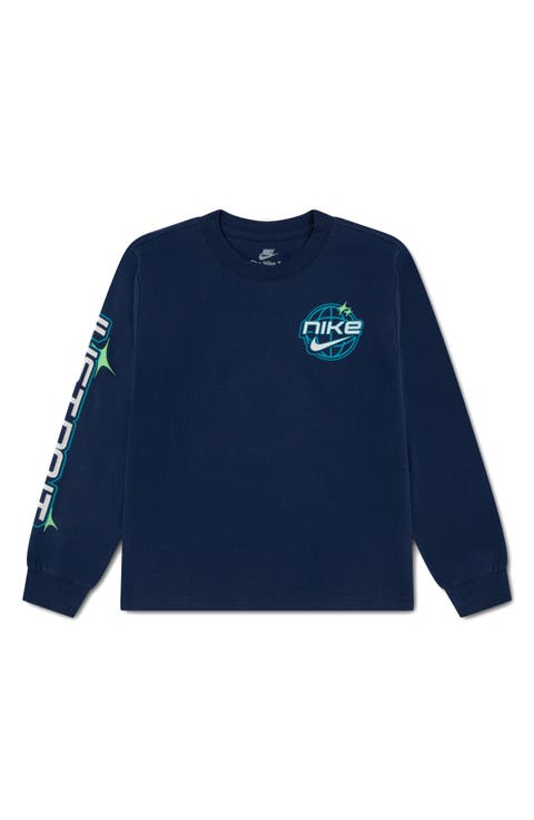 Kids' Y2K Globe Graphic Long Sleeve T-Shirt