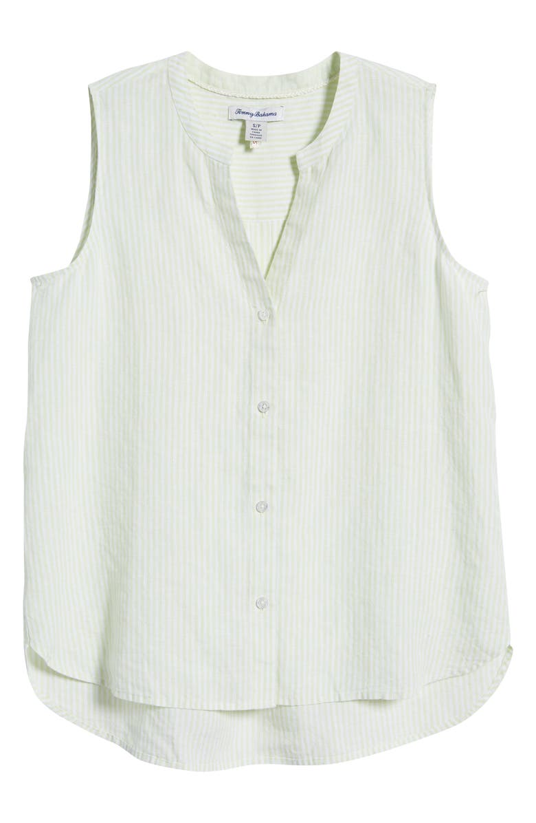 Tommy Bahama Sunshine Waves Sleeveless High-Low Linen Blouse, Alternate, color,