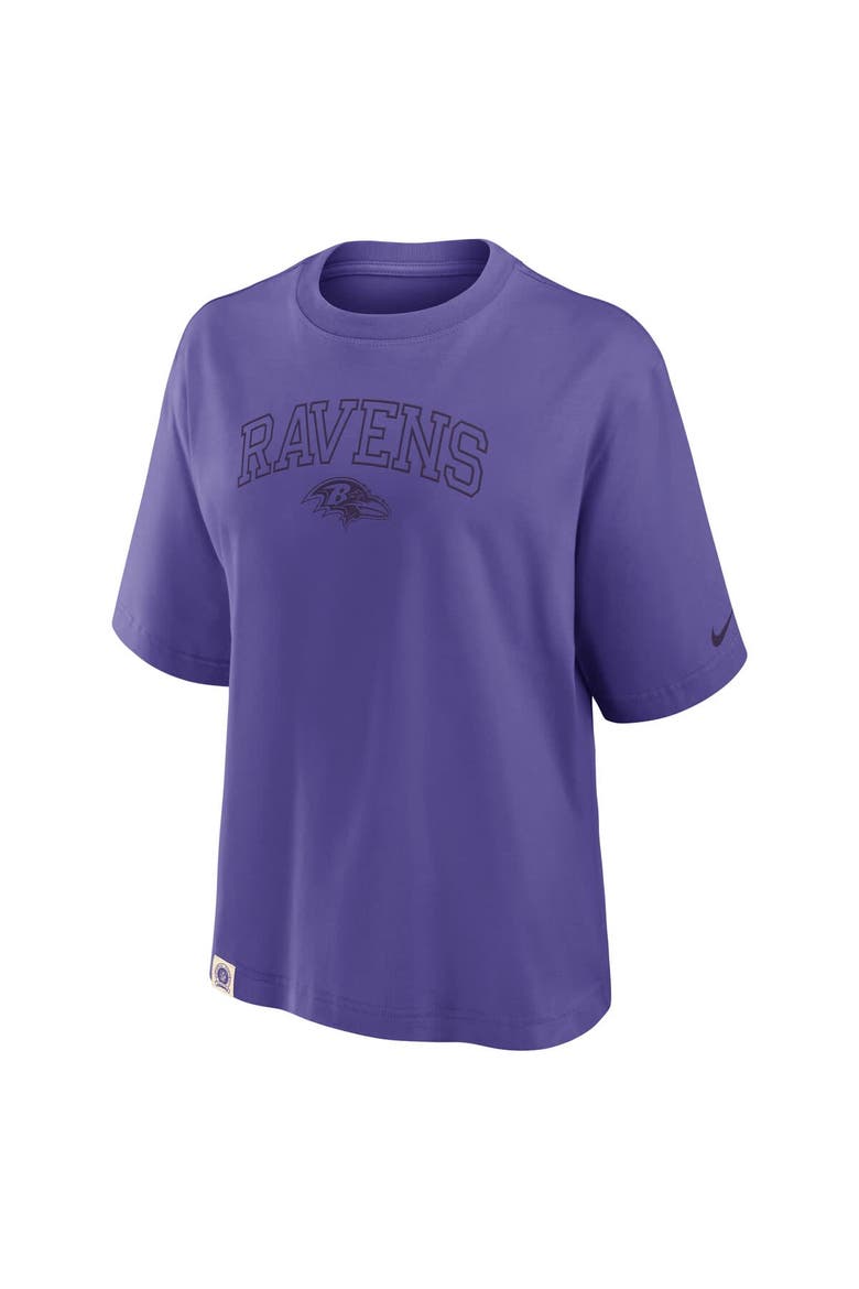 Women's Nike Purple Baltimore Ravens Glory Arch Boxy T-Shirt, Alternate, color, Purple