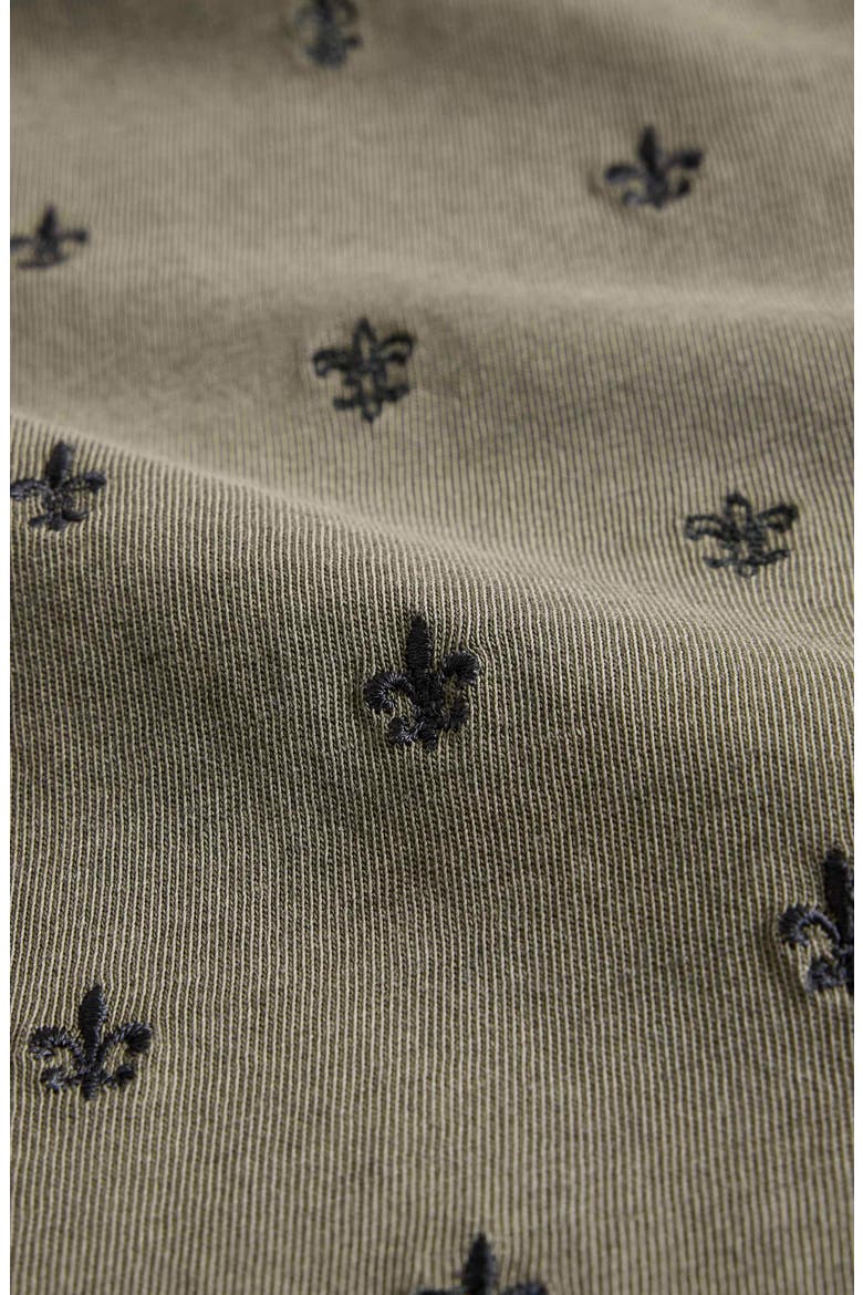 Fleur de Lis Embroidered T-Shirt, Alternate, color, EUCALYPTUS