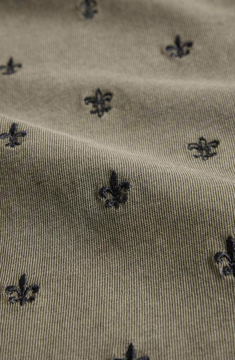 John Varvatos Fleur de Lis Embroidered T-Shirt, Alternate, color, Eucalyptus