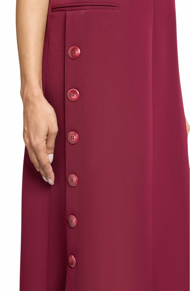 Santorelli SERAFINA Short Sleeve Midi Shift Dress with Side Skirt Buttons in Soft Stretch Crepe, Alternate, color,