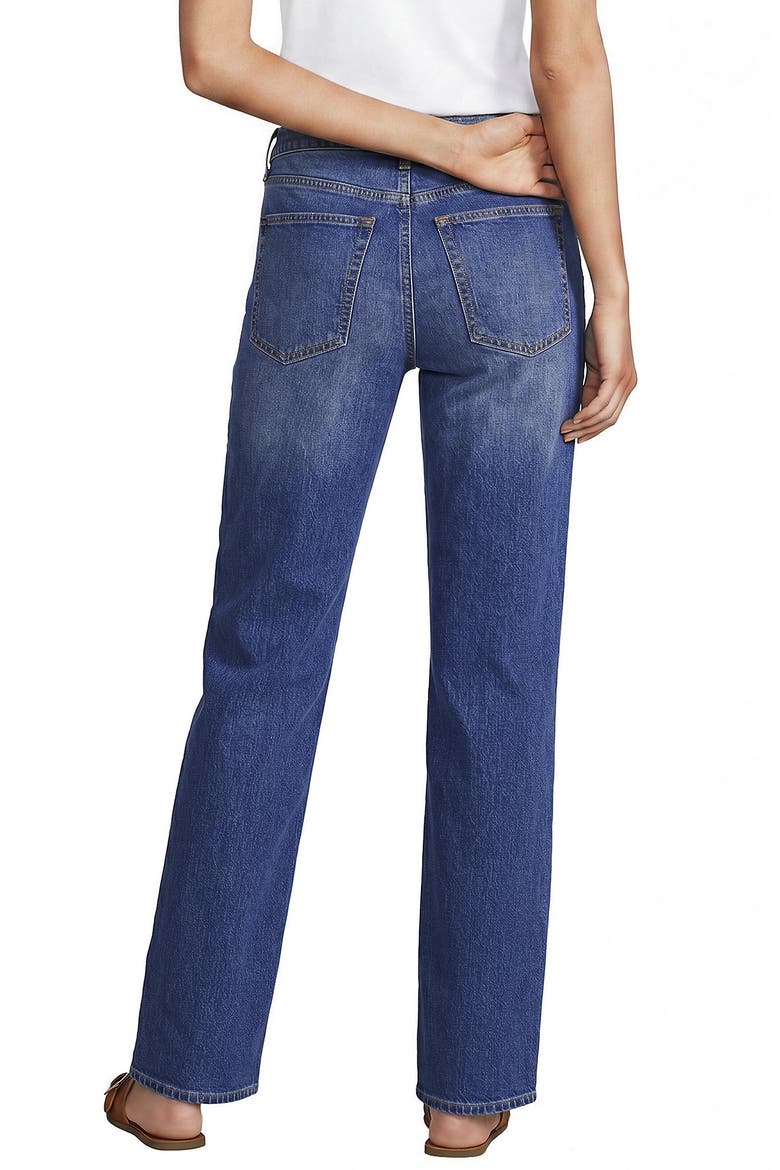 Petite Soft Denim Mid Rise Relaxed Straight Leg Jeans, Alternate, color, Indigo Tide Blue