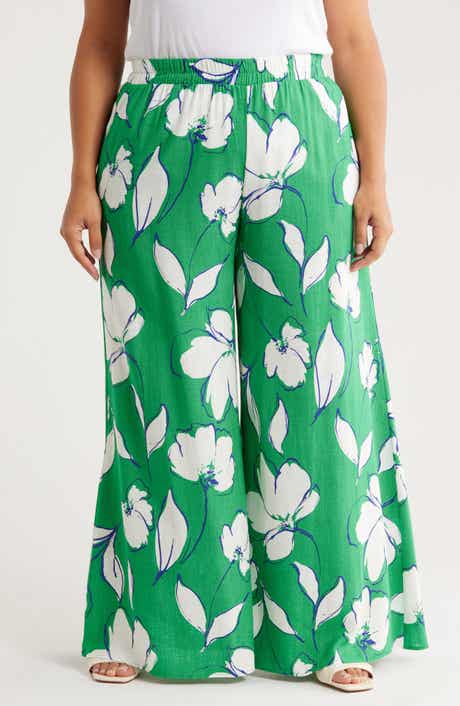 Renee C Floral Print Wide Leg Pants