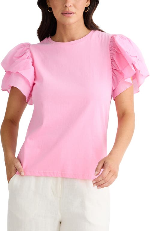 Brave + True Brave+true Gigi Layered Sleeve T-shirt In Pink