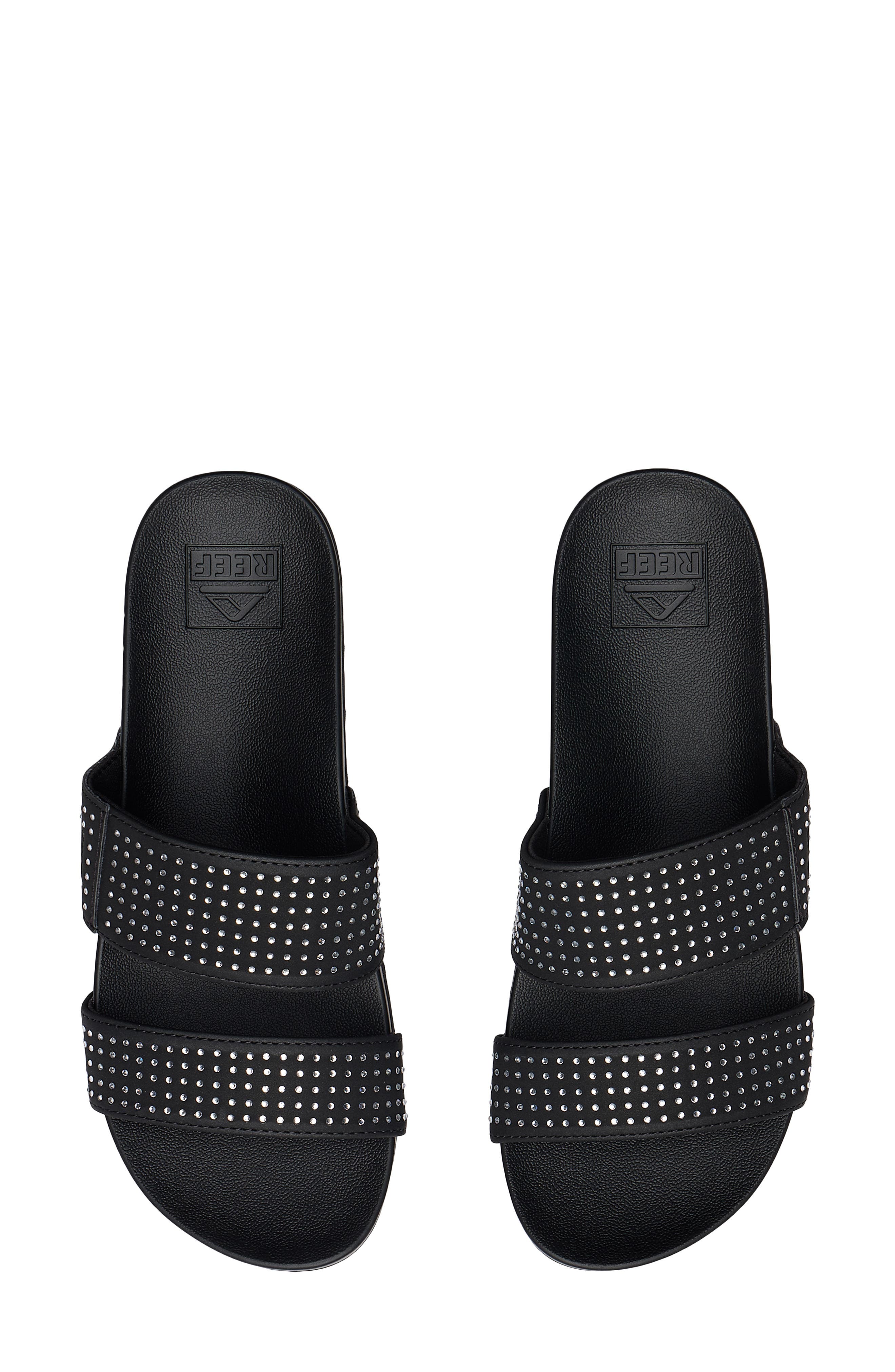 Reef Vista Platform Slide Sandal, Alternate, color, Black Sparkle