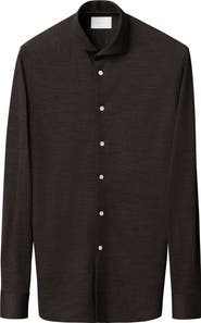Eton Contemporary Fit Solid Jersey Button-Up Shirt