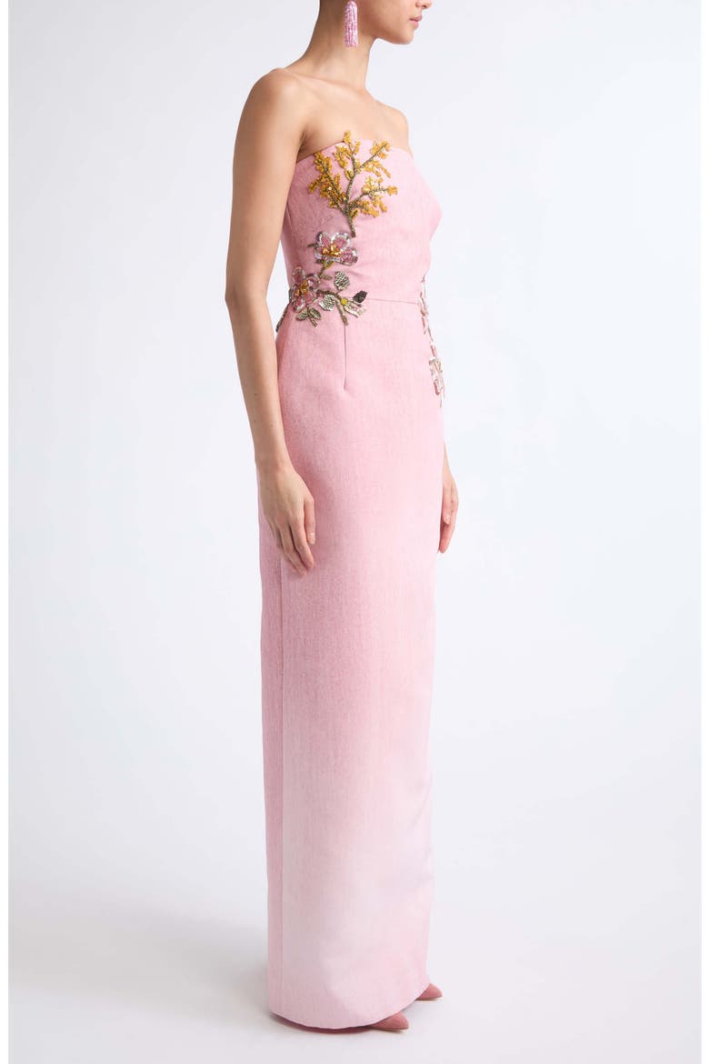 Strapless Faille Column Gown, Alternate, color, BLUSH