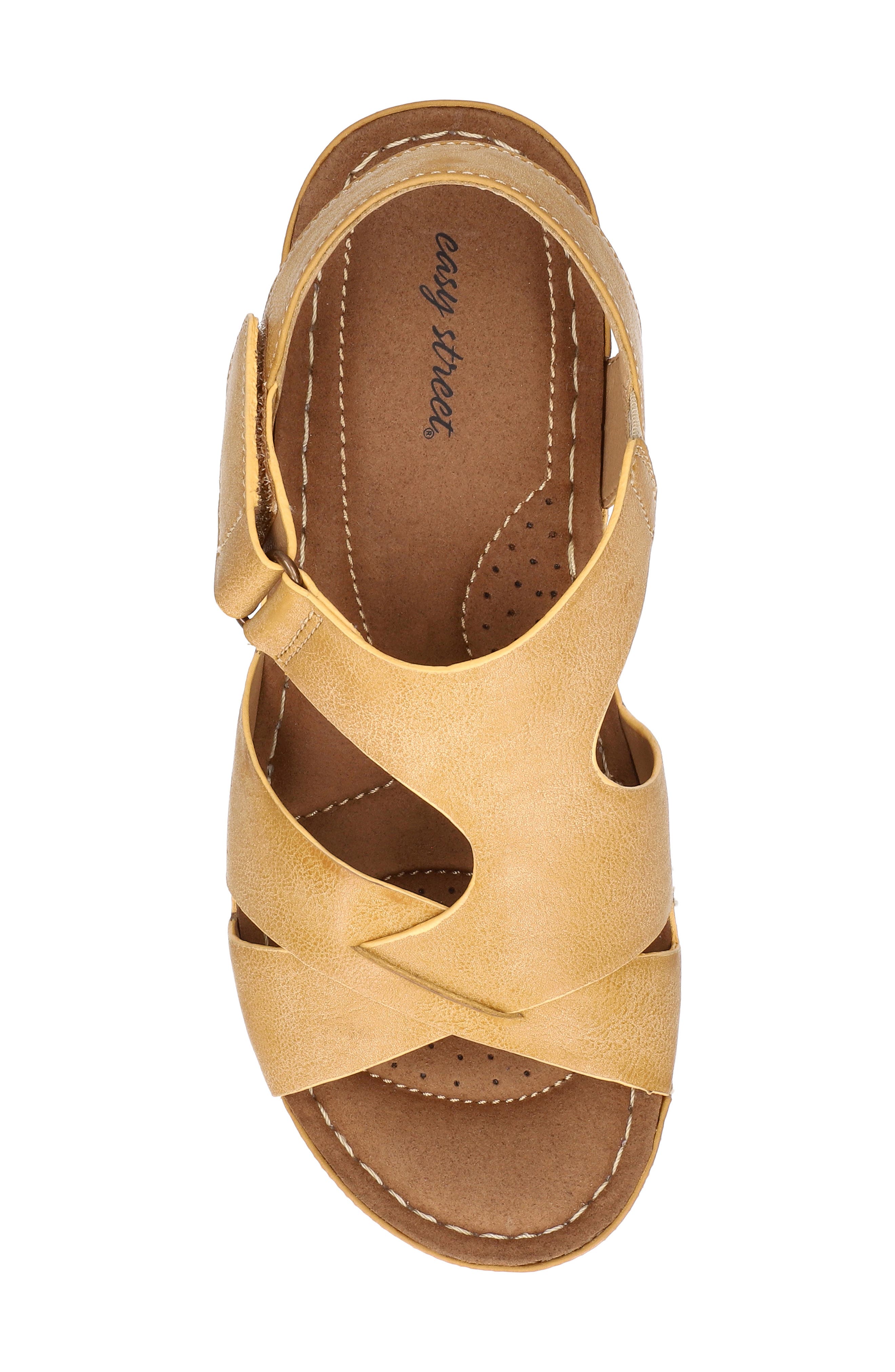 Lani Faux Leather Wedge Sandal, Alternate, color, BEIGE