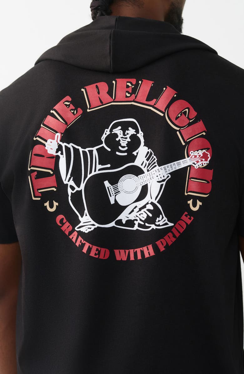 True Religion Circular Hoodie T-Shirt, Alternate, color, Jet Black
