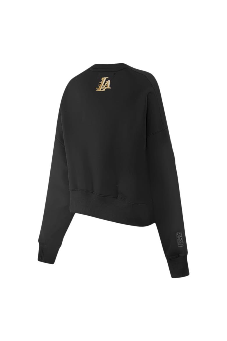 Women's Pro Standard  Black Los Angeles Lakers Glam Cropped Pullover Sweatshirt, Alternate, color, Black