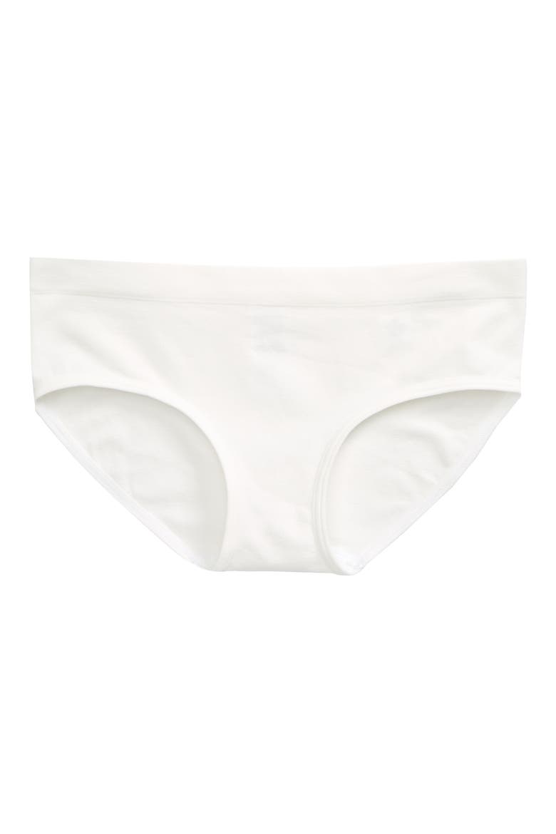 Kids' Seamless Hipster Briefs, Main, color, WHITE SNOW