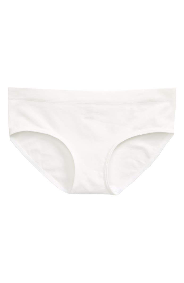 Nordstrom Kids' Seamless Hipster Briefs, Main, color, White Snow