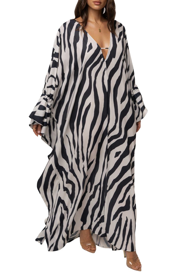 Sienna Sheer Cover Up, Alternate, color, Navy Zebra