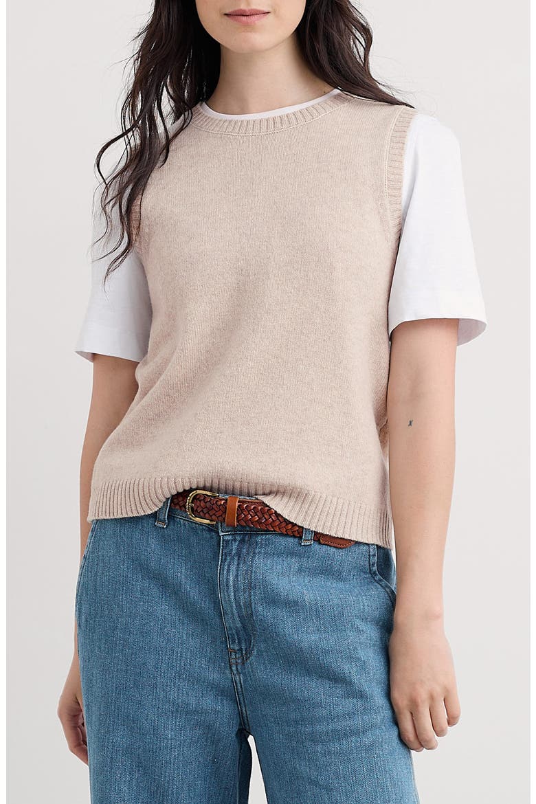 East View Merino Wool Blend Sweater Vest, Main, color, PARSNIP