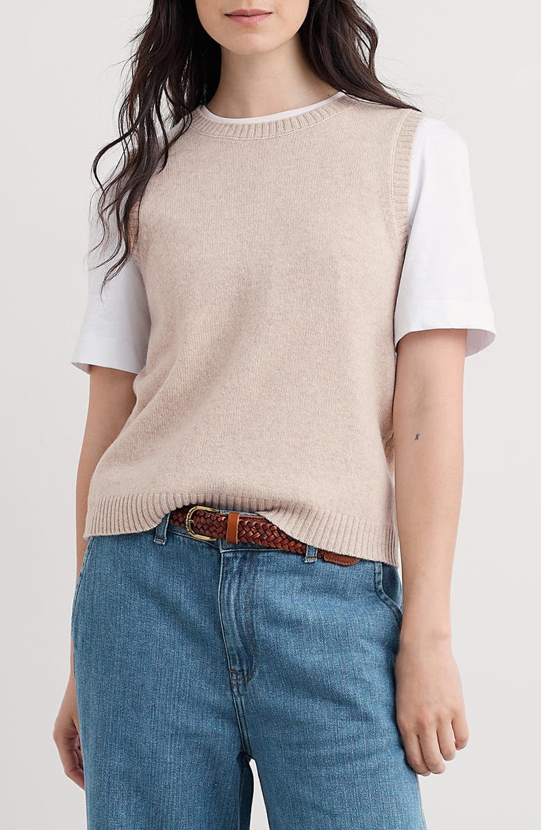 Seasalt Cornwall East View Merino Wool Blend Sweater Vest, Main, color, Parsnip