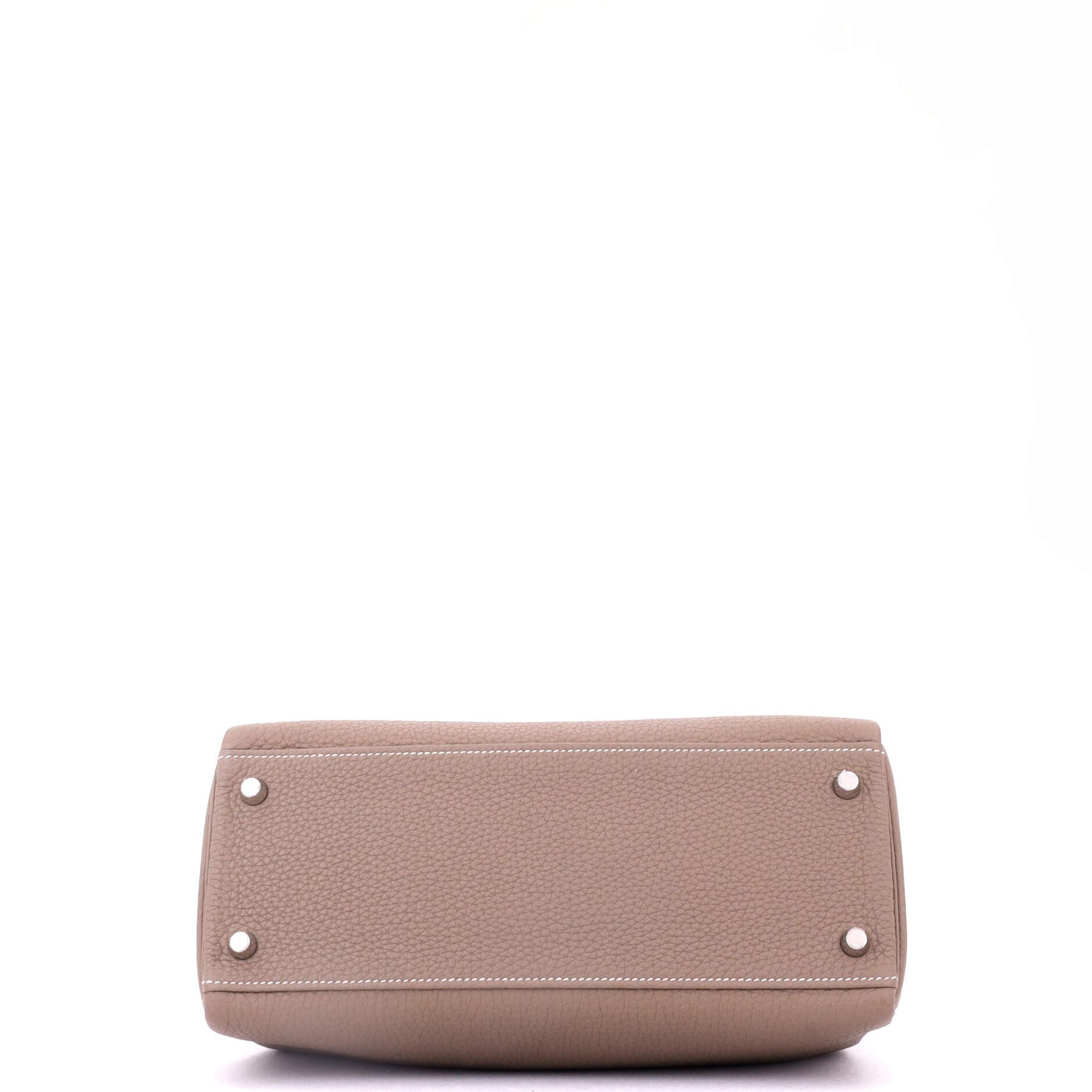 Pre-Owned Hermes Kelly Handbag Grey Togo with Palladium Hardware 28, Alternate, color, Etoupe