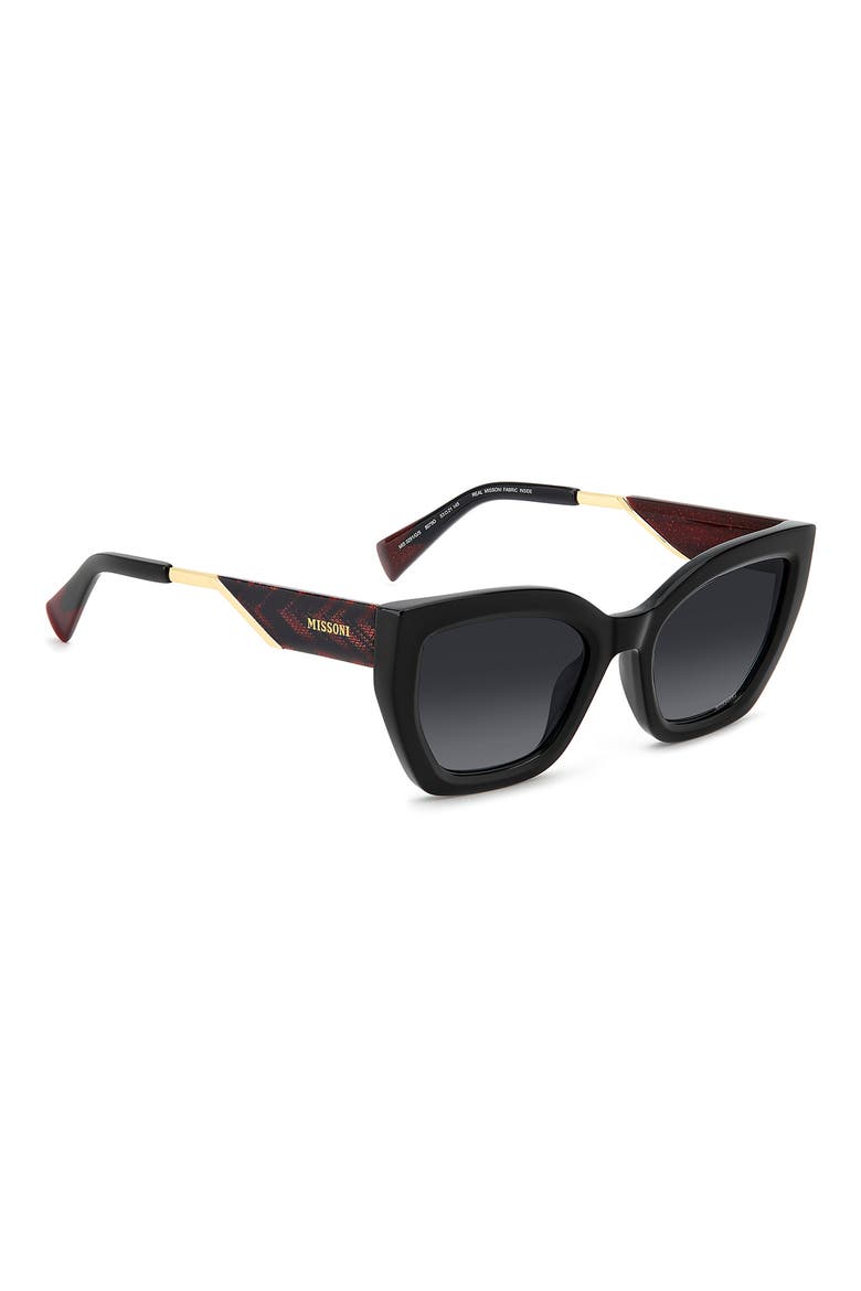 53mm Gradient Rectangular Sunglasses, Alternate, color, BLACK/ DARK GREY SF