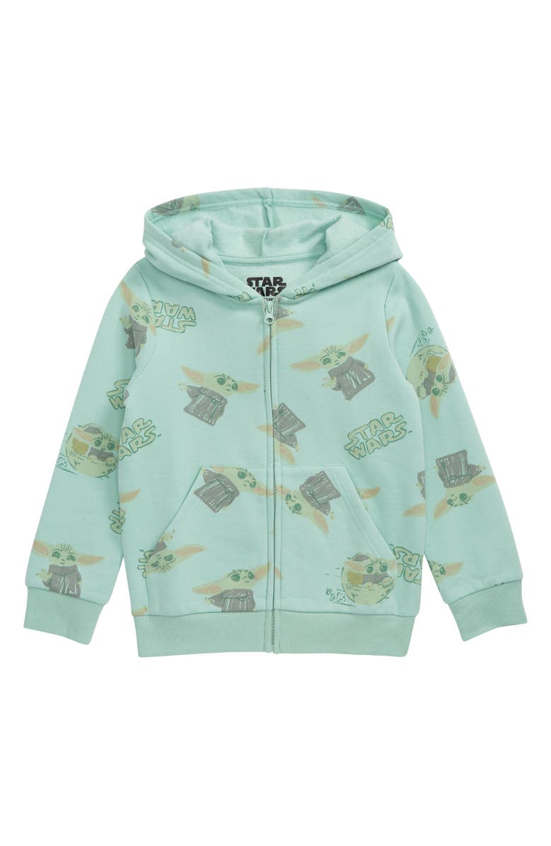 Jem Kids' Star Wars Grogu Mandalorin Zip Hoodie, Main, color,