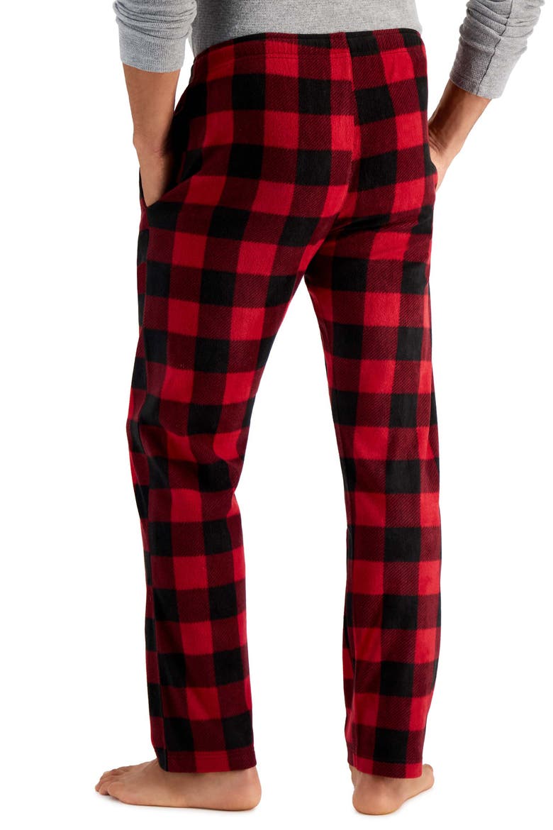 Fleece Sleep Pants, Alternate, color, RED BUFFALO