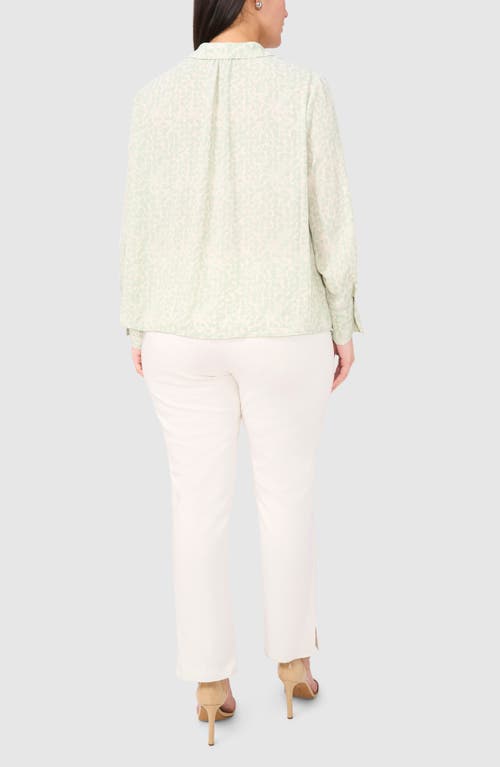 Halogenr Halogen(r) Print Button-up Shirt In Mint Creme