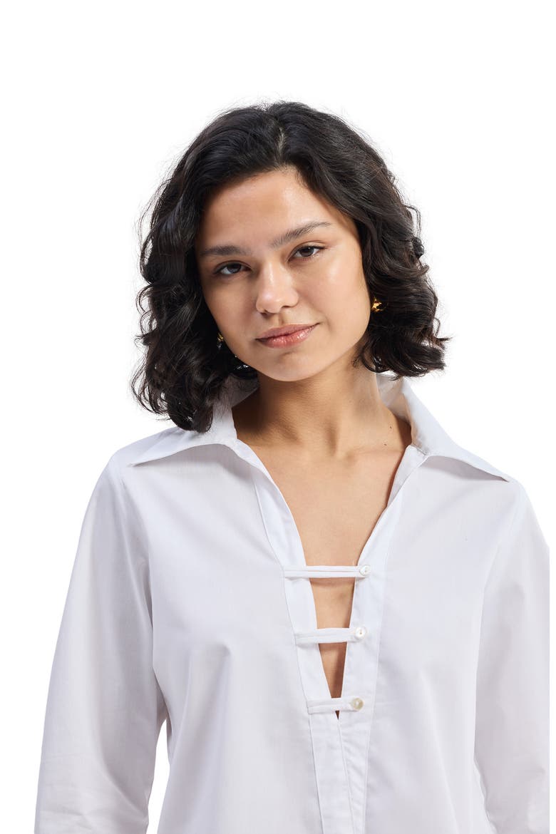 Crisp Details Button-down Shirt, Alternate, color, White
