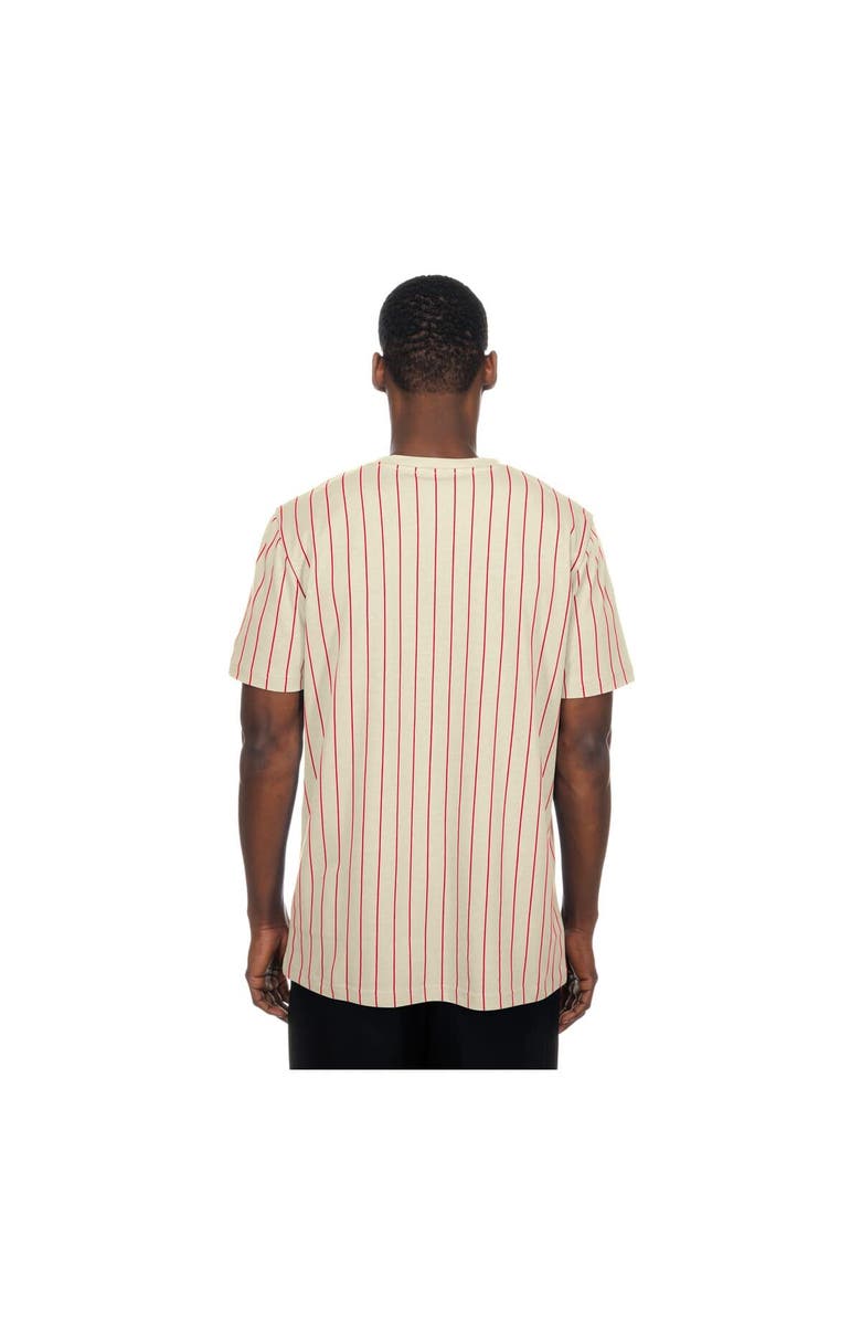 New Era Men's New Era Cream Japan Baseball Throwback Meshback Pinstripe T-Shirt, Alternate, color, Cream